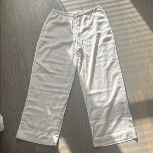 Abercrombie & Fitch Champagne Satin Wide Leg Pants